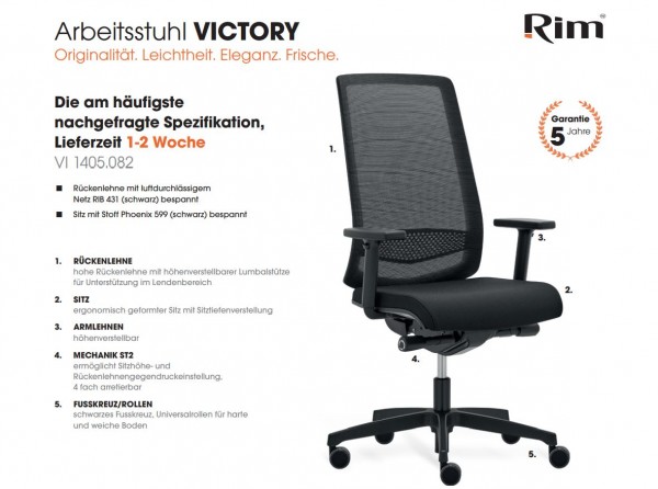 Drehstuhl Victory mit hoher Rückenlehne | sofort lieferbar