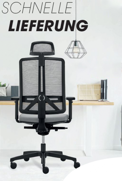 Drehstuhl Flexi mit Kopfstütze | sofort lieferbar
